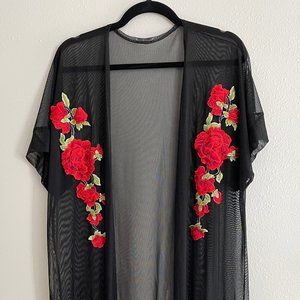 Sheer Hand Embroidered Coverup